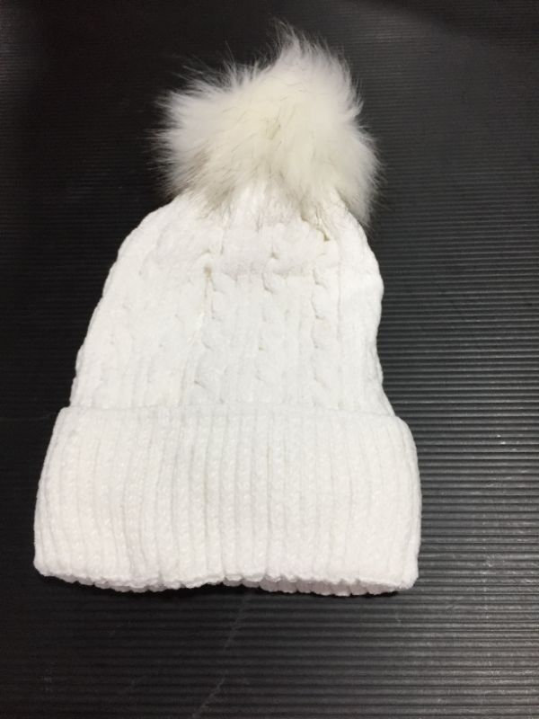 Photo 1 of PAGE ONE Women Winter Pom Pom Beanie Hats Warm Fleece Lined,Chunky Trendy Cute Chenille Knit Twist Cap
