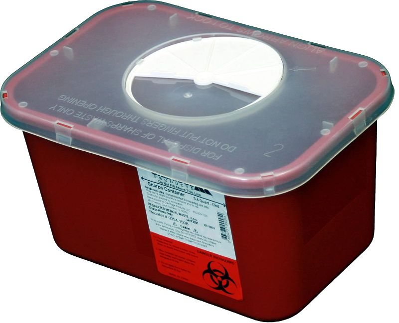 Photo 1 of 1 Gallon Size | OakRidge Products Sharps Disposal Container | Ideal for Diabetics Personal Size
