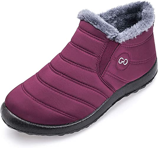 Photo 1 of Womens Snow Boots Warm Ankle Booties Waterproof Comfortable Slip On Outdoor Fur Lined Lining Winter Shoes for Women SZ 5
