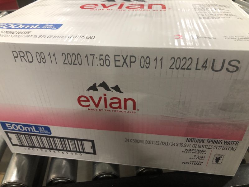 Photo 2 of evian Natural Spring Water, 16.9 FL Oz, 24 Count Bottles
EXPIRED 9/2022