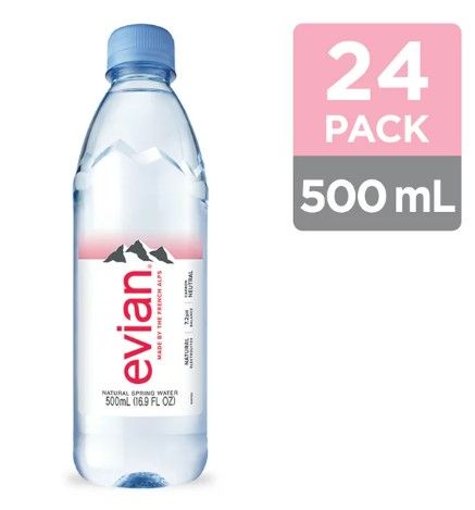 Photo 1 of evian Natural Spring Water, 16.9 FL Oz, 24 Count Bottles
EXPIRES 9/2022