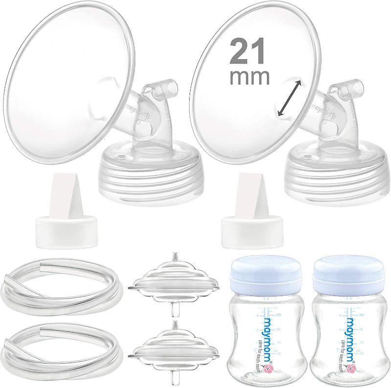 Photo 1 of Maymom Pump Parts for Spectra S2 Spectra S1, 21mm Flange, Valve Tube Bottle Backflow Protector, Not Original Spectra S2 Accessories Replace Spectra Duckbill Valve Spectra Bottle Spectra (21mm Flange)