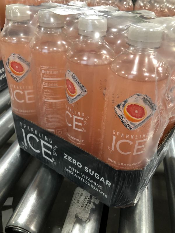 Photo 2 of Sparkling Ice, Pink Grapefruit Sparkling Water, with Antioxidants and Vitamins, Zero Sugar, 17 fl oz Bottles (Pack of 12)