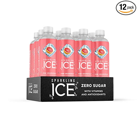 Photo 1 of Sparkling Ice, Pink Grapefruit Sparkling Water, with Antioxidants and Vitamins, Zero Sugar, 17 fl oz Bottles (Pack of 12)