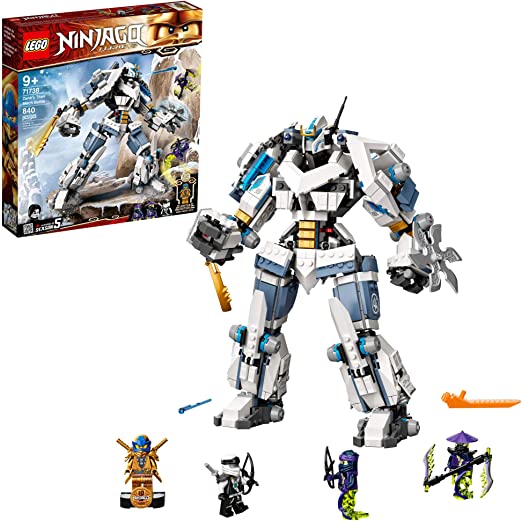 Photo 1 of LEGO NINJAGO Legacy Zane's Titan Mech Battle 71738 Ninja Toy Building Kit Featuring Collectible Minifigures, New 2021 (840 Pieces)
