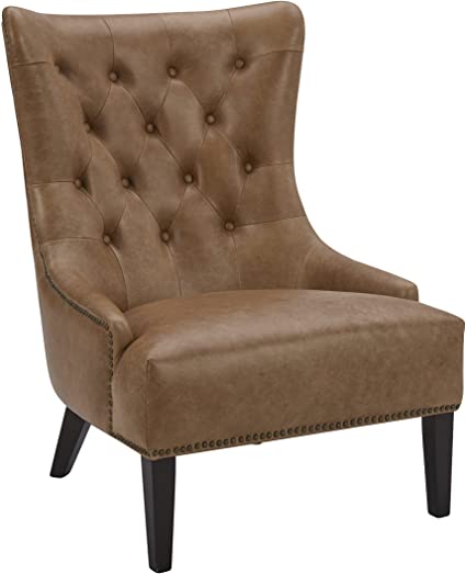 Photo 1 of Amazon Brand – Stone & Beam Kingsolver Tufted Leather Living Room Accent Chair, 28''W, Cognac
