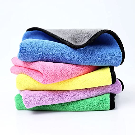 Photo 1 of 5Pcs Car Microfiber Cleaning Cloth - Multicolor Microfiber Cloth for Electronics Towels to Dry Car Microfiber Towel - Kitchen Cloth Cleaning Towel Glasses Cleaning Cloth Stainless Steel Cleaning Cloth
