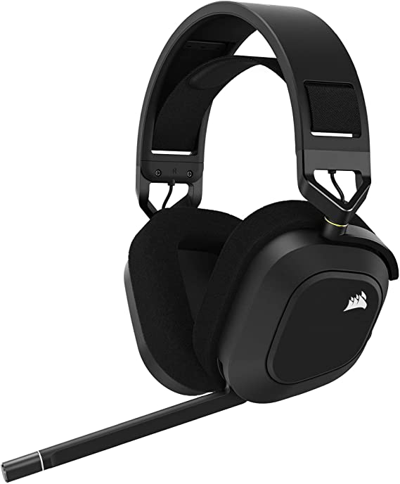 Photo 1 of CORSAIR HS80 RGB Wireless Premium Gaming Headset with Spatial Audio - Works with Mac, PC, PS5, PS4 - Carbon
