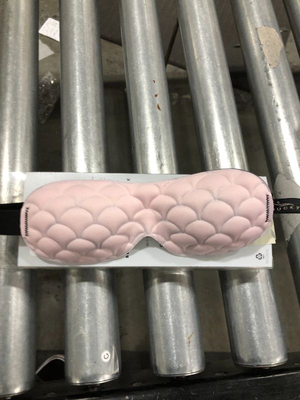 Photo 2 of Bucky Ultralight Comfortable Contoured Travel and Sleep Eye Mask, Pink Scallop, One Size (5824)
