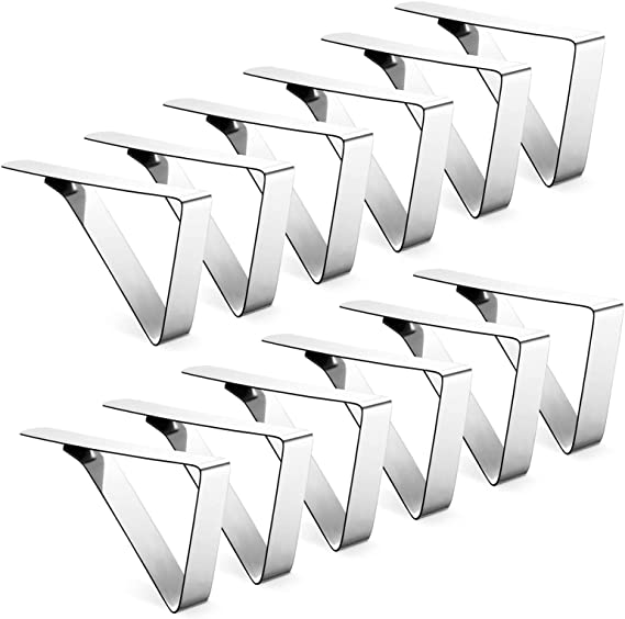 Photo 1 of 24 Pack Tablecloth Clips - Heavy Duty Picnic Table Clips, Stainless Steel Table Cloth Cover Clamps, Table Cloth Holders Ideal for Restaurant Picnics Marquees Weddings Graduation Party