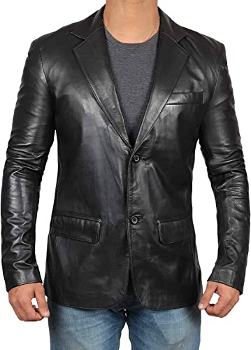 Photo 1 of Mens Leather Blazer -Leather Casual Blazer Jacket for Men