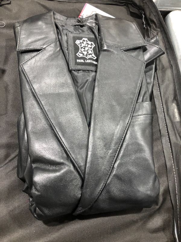 Photo 1 of Black Leather Blazer for Men - Real Lambskin Brown Leather Mens Blazer
SIZE LARGE