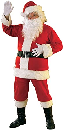 Photo 1 of Bright Red Flannel Santa Suit with accessories
