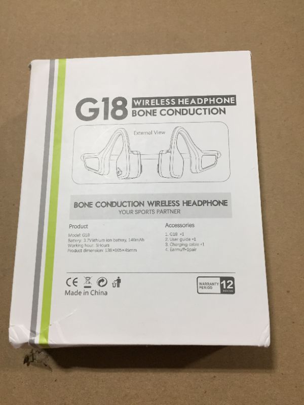 Photo 4 of G18 Wireless Bone Conduction Headphones Bluetooth Sports Headphones – Blue
