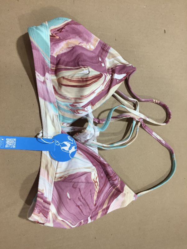 Photo 2 of Marbled Swirl Stappy Back Bralette Bikini Top XL
