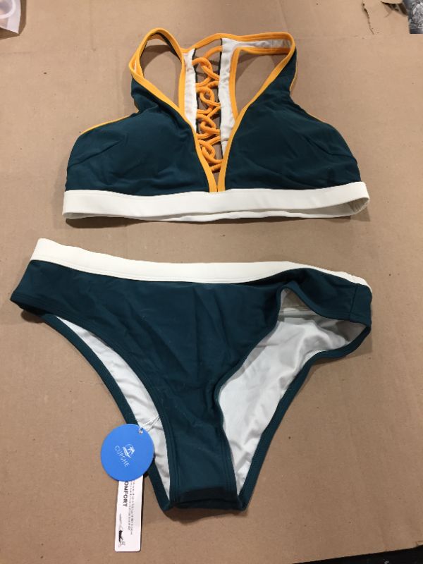 Photo 1 of Cupshe 2 Piece Bikini Set M Green 