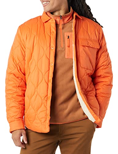 Photo 1 of Amazon Essentials Men's Water-Resistant Sherpa Lined Quilted Shirt Jacket, Orange, Large 
