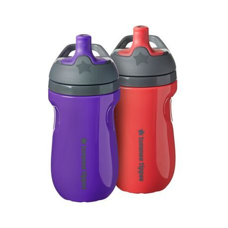 Photo 1 of Tommee Tippee Insulated Sportee Toddler Water Bottle with Handle Purple & Raspberry
