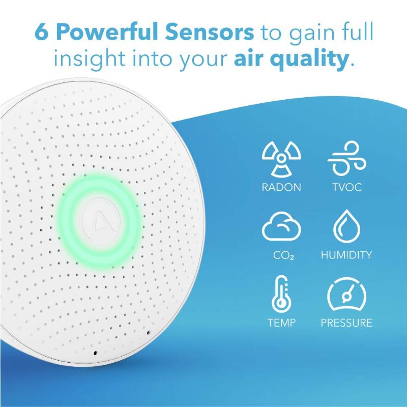 Photo 1 of Airthings 2930 Wave Plus - Radon & Air Quality Monitor (CO2, VOC, Humidity, Temp, Pressure)

