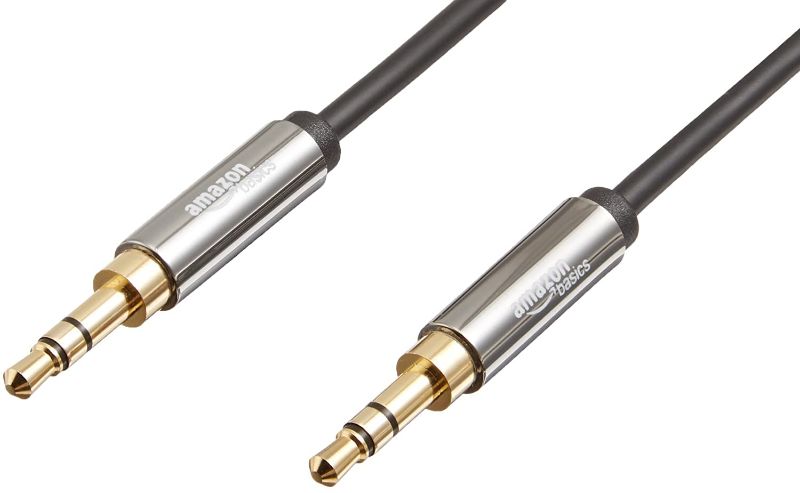 Photo 1 of Amazon Basics 3.5 mm Male to Male Stereo Audio Cable, 2 Feet, 0.6 Meters
