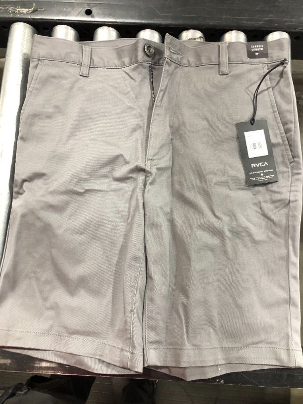 Photo 2 of RVCA Men's Standard Fit Walk, 20 Inch Outseam, Stretch Chino Short/Smoke, 32