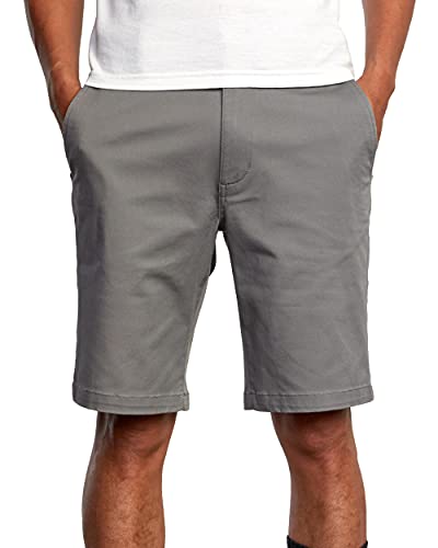 Photo 1 of RVCA Men's Standard Fit Walk, 20 Inch Outseam, Stretch Chino Short/Smoke, 32