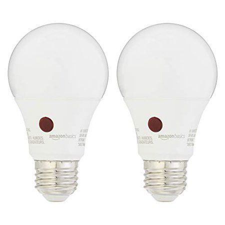 Photo 1 of Basics 60 Watt Equivalent, Dusk to Dawn Sensor, Non-Dimmable, A19 LED Light Bulb - Soft White, 2-Pack