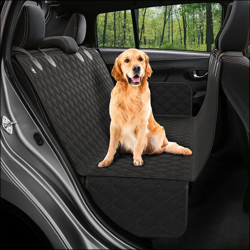 Photo 1 of Active Pets Car Seat Cover for Dogs - Standard Dog Seat Cover for Back Seat Use - Waterproof & Scratch Proof Pet Covers for Travel - Black
