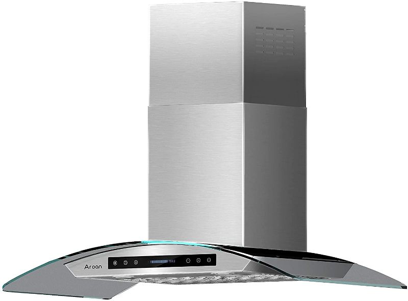 Photo 1 of AROAN 30 inch Wall Mount Range Hood, Stainless Steel Kitchen Chimney Vent Hood with 780 CFM & Four-Speed Touch Panel, 2pcs Adjustable LED, Tempered Glass Visor (PA03-36)
