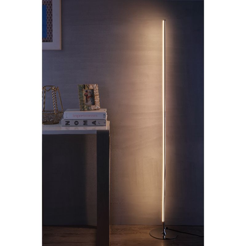 Photo 1 of Iris 59.5-inch Chrome LED Integrated Floor Lamp by JONATHAN Y - 59.5" H X 8" W X 8" D
