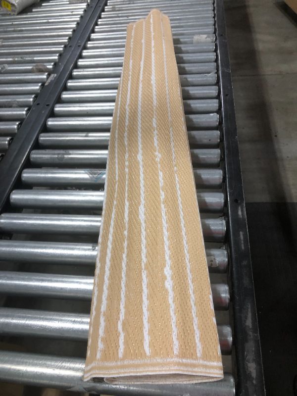 Photo 1 of 4' X 6' Striped Indoor/Outdoor Rug Tan/White - Room Essentials™
