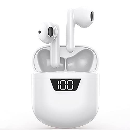 Photo 1 of IDAKODU Wireless Earbuds, Bluetooth 5.0 Sports Headphones with Charging Case & Power Display, 3D Stereo Noise Cancelling Earphones Built-in Microphone Ear Buds for iPhone/Android/Samsung - White
