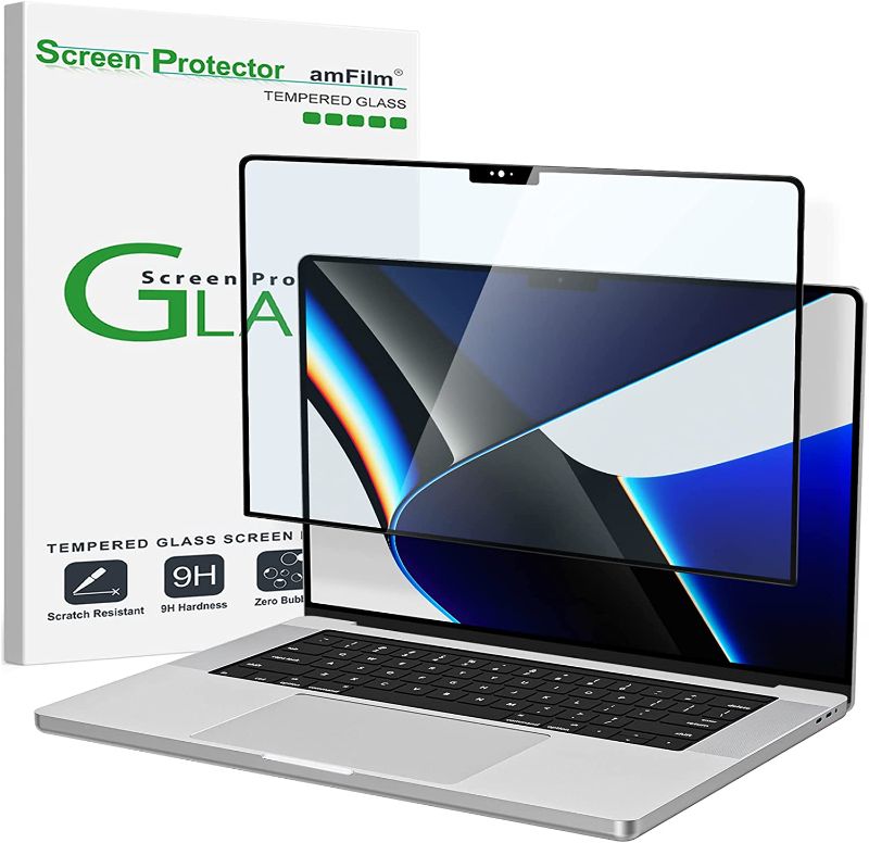 Photo 1 of (1 Pack) amFilm Tempered Glass Screen Protector Compatible with 2021 MacBook Pro 14.2 inch(A2442)[9H Hardness][ Anti-Scratch][ Anti-fingerprint]
