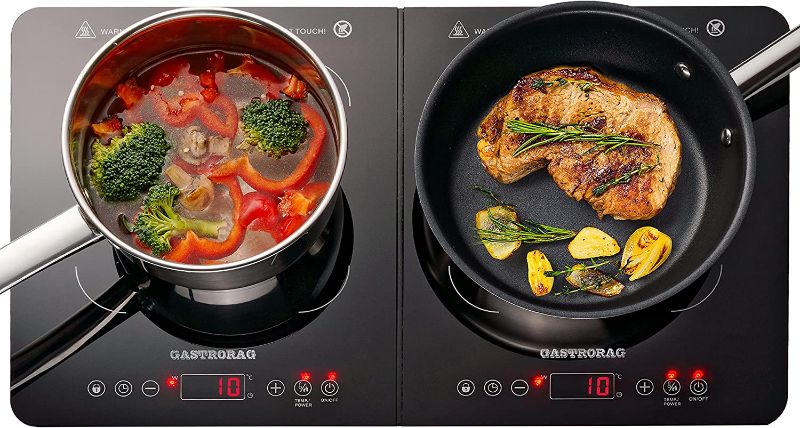 Photo 1 of GASTRORAG LCD 1800W DOUBLE PORTABLE INDUCTION COOKTOP COUNTERTOP BURNER, SENSOR TOUCH STOVE
