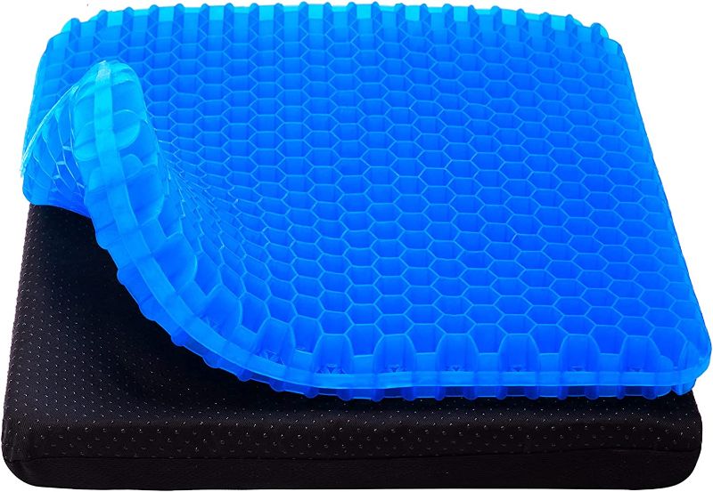 Photo 1 of Gel Seat Cushion, Cooling seat Cushion Thick Big Breathable Honeycomb Design Absorbs Pressure Points 18" x 17"