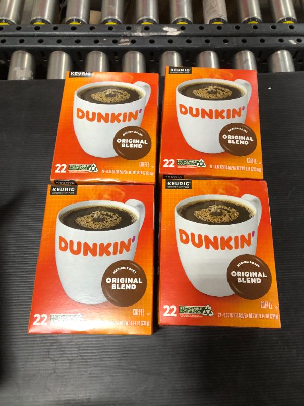 Photo 2 of 4 PACK - Dunkin' Original Blend Medium Roast Coffee, 2 Keurig K-Cup Pods - BEST BY 04/24/2022