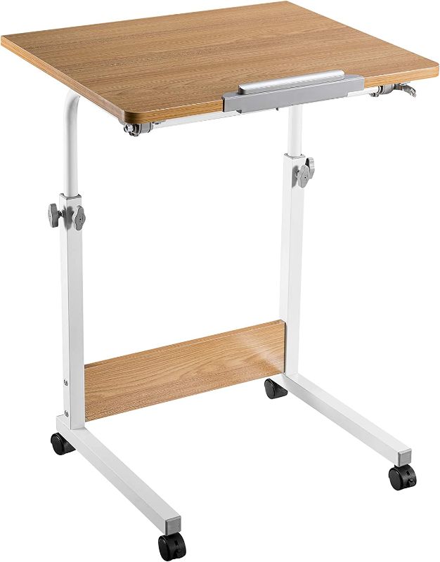 Photo 1 of TechOrbits Small Mobile Table Standing Desk - 23" Tilting Top Rolling Workstation Podium - Presentation Cart Lectern Laptop & Computer Desk