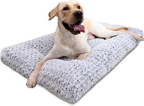 Photo 1 of Washable Dog Bed Deluxe Plush Dog Crate Beds Fulffy Comfy Kennel Pad Anti-Slip Pet Sleeping Mat 41" x 27"