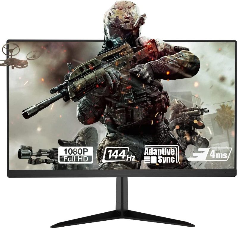 Photo 1 of Fiodio 22” 144Hz 1920 x 1080p Full HD Flat Computer Monitor with HDMI Display Ports, Adjustable Tilt, Free-Tearing Eye Care Monitor for Home Office and Gaming (DP Cable Included), Black (C2B2G) PARTS ONLY