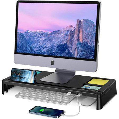 Photo 1 of STOON Monitor Stand, Computer Monitor Stand Riser with 3 USB Ports, Support Charging & Data Transfer, Desk Organizer
