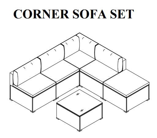 Photo 3 of 6-Piece Outdoor Furniture Set with PE Rattan Wicker, Patio Garden Sectional Sofa Chair, removable cushions, BOX 1 OF 3 ONLY, MISSING OTHER BOXES IN SET