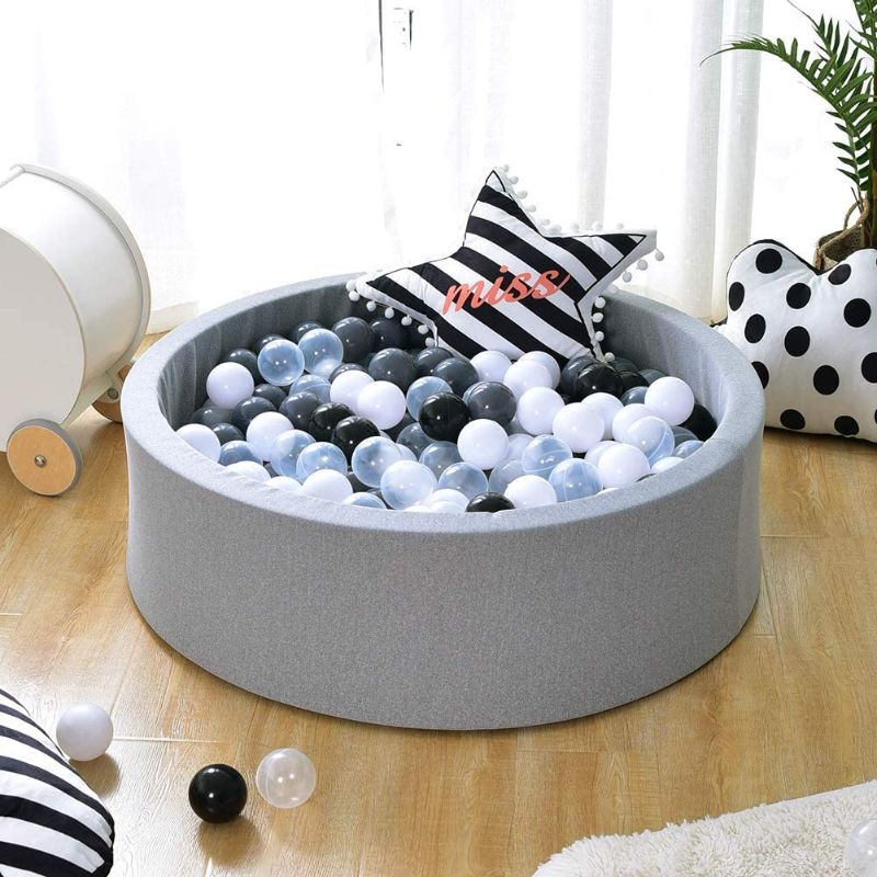 Photo 1 of Triclicks Deluxe Kids Ball Pit Kiddie Balls Pool Soft Baby Playpen Indoor Outdoor - Ideal Gift Play Toy for Children Toddler Boys Girls (Grey)
