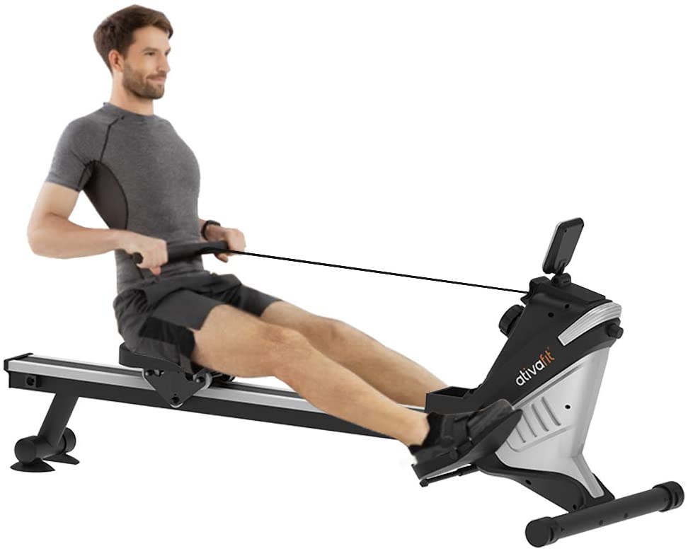 Photo 1 of ATIVAFIT Magnetic Rower Rowing Machine 8 Level Adjustable Resistance Exercise for Whole Body with LCD Monitor for Home Use Folding Magnetic Rower
