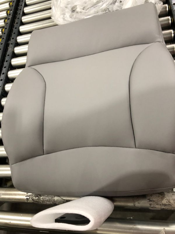 Photo 4 of Amazon Basics Modern Executive Chair, 275lb Capacity with Oversized Seat Cushion, Grey Bonded Leather
