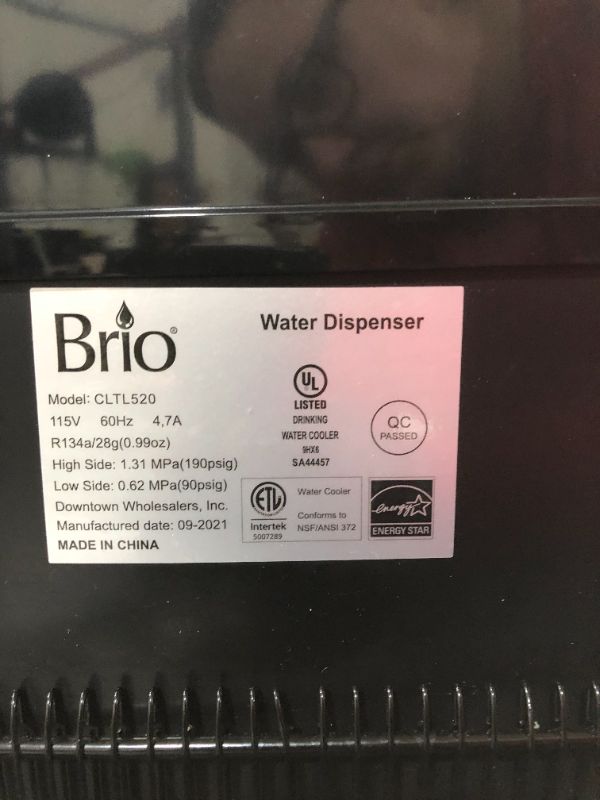 Photo 2 of Brio Limited Edition Top Loading Water Cooler Dispenser - Hot & Cold Water, Child Safety Lock, Holds 3 or 5 Gallon Bottles - UL/Energy Star Approved