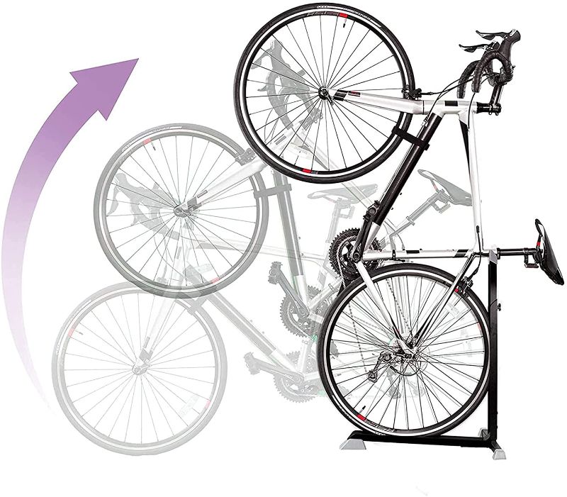 Photo 1 of Bicycle Stand, Portable and Stationary Space-Saving Rack with Adjustable Height, for Indoor Bike Storage