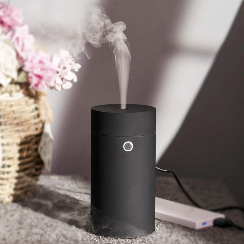 Photo 1 of Car Diffuser Humidifier Aromatherapy Essential Oil Diffuser USB Cool Mist Mini Portable Diffuser for Car Home Office Bedroom (Plain Black)
