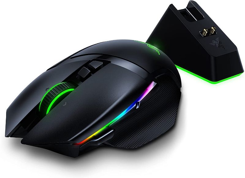 Photo 1 of Razer Basilisk Ultimate Hyperspeed Wireless Gaming Mouse w/ Charging Dock: Fastest Gaming Mouse Switch - 20K DPI Optical Sensor - Chroma RGB - 11 Programmable Buttons - 100 Hr Battery - Classic Black