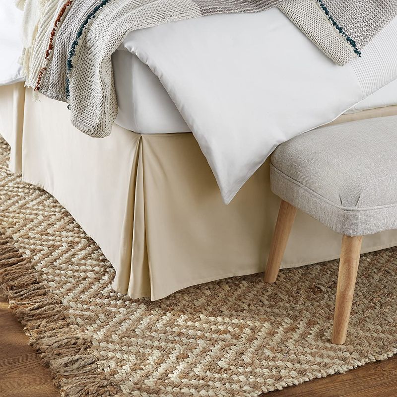 Photo 1 of Amazon Basics Lightweight Pleated Bed Skirt - King, Beige