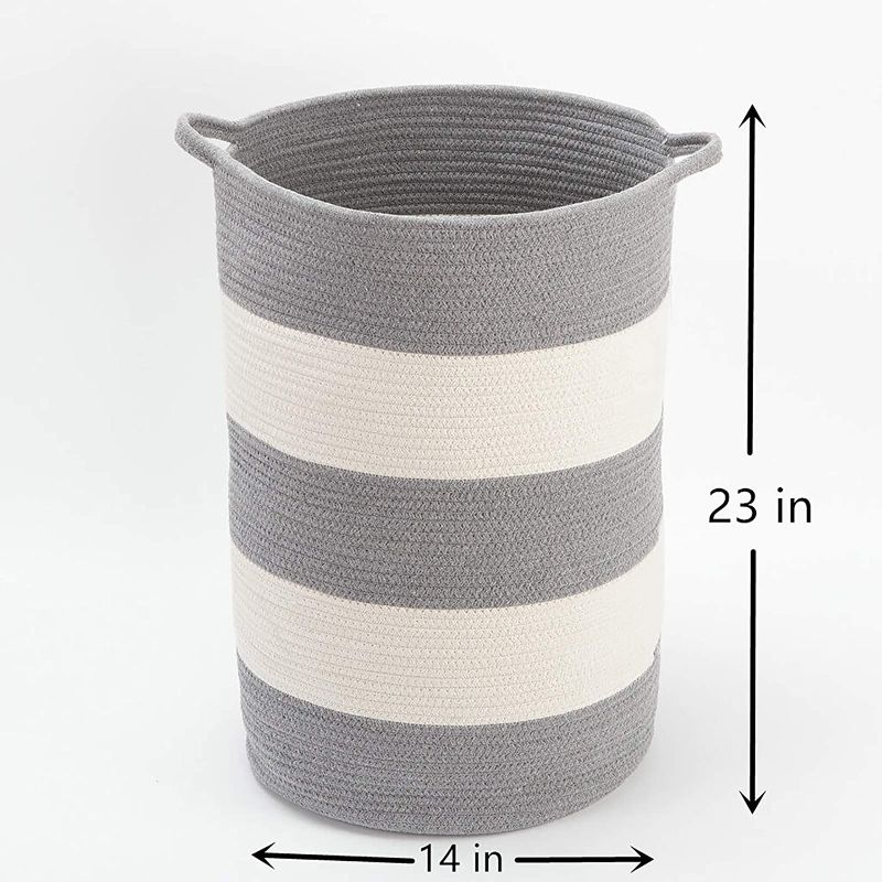 Photo 1 of Aiwendish Extra Large Blanket Basket for Living Room - Big Toy Storage Bin - Rough Rope Woven Laundry Baskets
Color:Grey